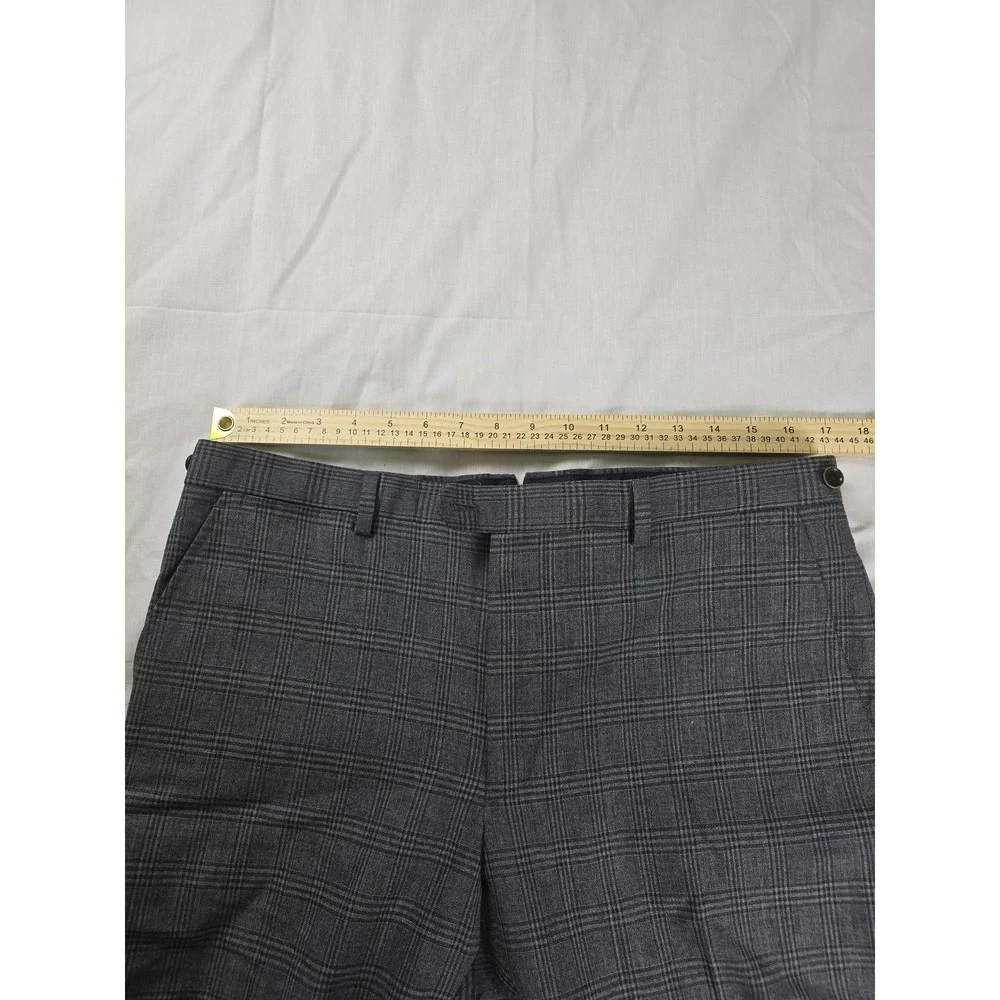 Banana‎ Republic Pants Mens 34x30 Gray Plaid Wool Heritage Super 110s Trousers